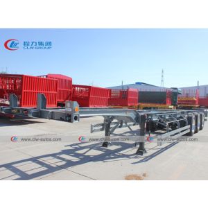 40FT 45FT 3 Axle 45T Flatbed Skeleton Trailer For Container Loading