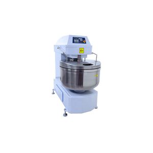 Two speed double action spiral dough mixer