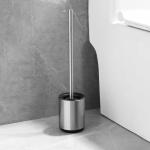 Bathroom Round TPR Toilet Bowl Cleaning Brush With Holder Free Standing