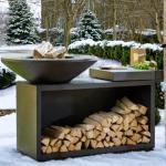 Large Barbecue Wood Fired Garden Grills with Assembly Required Corten Steel