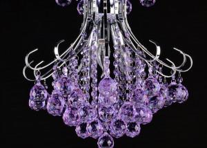 China Energy Saving 110V 9.5KG Purple Color 400*420mm Crystal Candle Chandelier factory