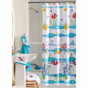 China Mildew resistant shower curtain with matching window curtain shower curtain factory