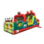 Small Football Obstacle Speed Racer Bounce House For Kids Customized Color