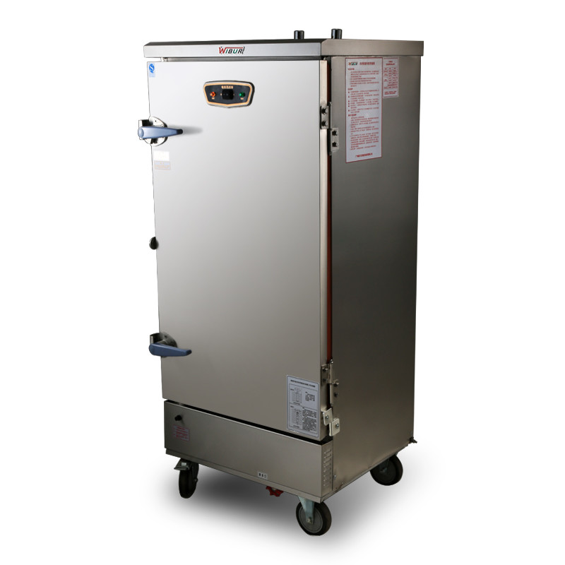 12kW Power Commercial Electric Steamer Full Automatic Rice Steam Cabinet Cart 12 Trays