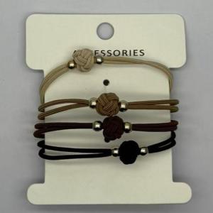 China Basic Design Elastic Hair Ties with Knot and Metal Beads factory