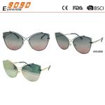 Hot Sale Mirrored Metal Sunglasses , UV 400 protection lens,suitable for women