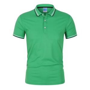 China Hot Selling Classic Polo Round Neck T Shirt Plus Size Solid Color Polyester Short Sleeve Custom Logo Green Polo Shirts factory