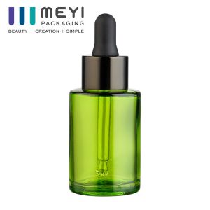 Refillable Glass Dropper Bottle Labeling 50ml Screw Cap Round