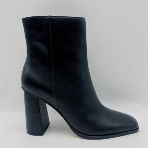 China Waterproof Womens Leather Dress Boots Casual Black Square Toe Ankle Boots factory