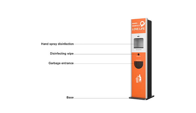 Free Standing Hand Sanitizer Dispenser Touchless Hand Sanitizer Kiosk Bottle Station