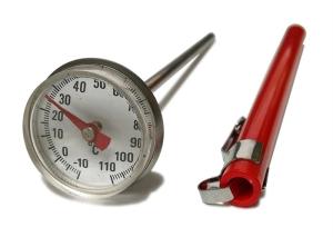 China Stainless Small Dial Pocket Milk Frothing Thermometer With Magnifying Lens factory