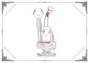 China Glass Recycler Double Showerhead Percolators Smoking Bongs With Hitman Logo factory