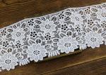 Wide Flower Pattern White Guipure Lace Trim For Fashion Dress OEM / ODM