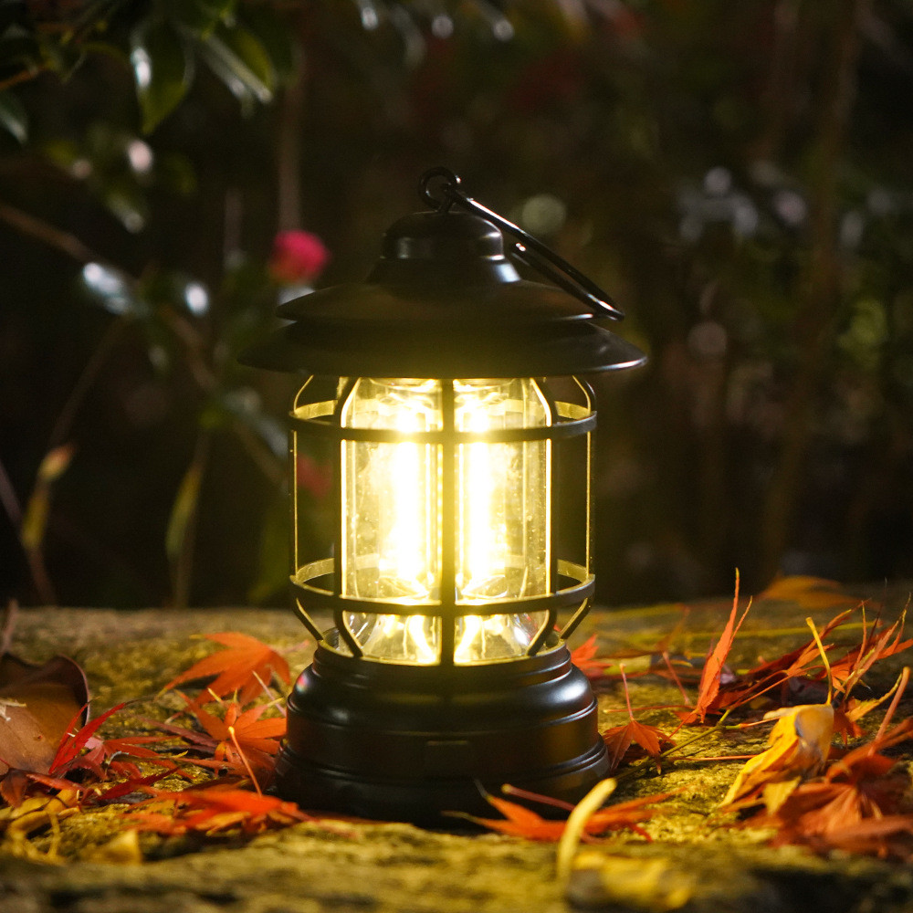 Mini Retro Solar Garden Light Tent Lamp Compact Size Outdoor Led 13*12*20cm