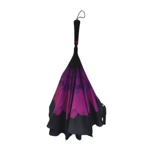 BSCI Polyester 190T Double Layer Inverted Umbrella With C Shaped Handle
