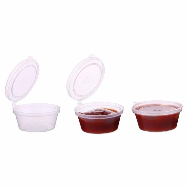 China Clear Plastic Mini Disposable Sauce Cup Leak Resistant With Lid factory
