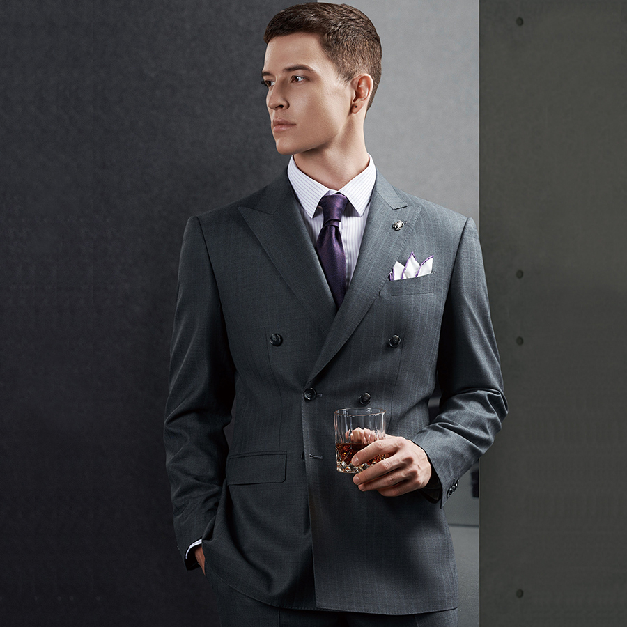 2022 Custom Design Textured Men's Business Suit Blazer Jacket With Navy For Autumn