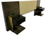 walnut wood frame with vinyl upholstery king/queen size wooden headbaord for 5