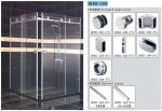 Bathroom Sliding Door System 104, Stainless Steel 304, Satin MIrror, glass