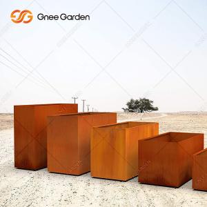 China Metal Bending Rusty Corten Steel Planter Box In The Outdoor Patio factory