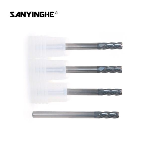 Tungsten Carbide Corner Radius End Mills 4 Flute R Angle High Speed Cutting
