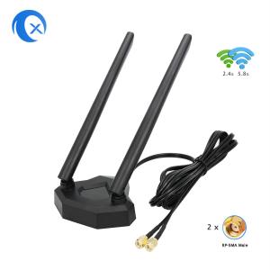 China 2.4 / 5.8g Dual Band 5dBi Magnetic Mount WiFi Extender Antenna For PC PCI Card factory