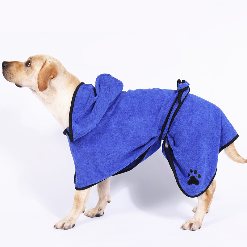 Coffee Super Absorbent Pet Bathrobe Quick Dry Microfibre Dog Robe All Season