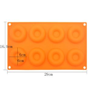 China 8 Cavity 3D Silicone Cake Moulds Doughnut Shape Custom Made Soap Molds factory