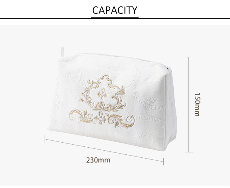 Eco Friendly Women'S Embroidery Canvas Makeup Bag
