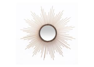 China Living Room Wall Decorative Metal Framed Mirror Gold Sunburst Wall Mirror factory