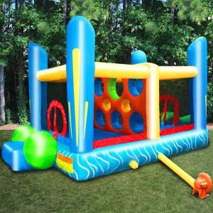 China Mini Inflatable Bouncer For Rental Business / Birthday Party Bounce House With 2 Jumping Area factory