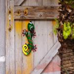 Colorful Outdoor Metal Lizard Wall Art Handicraft Metal Gecko Wall Art