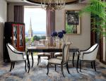 New classic Luxury room Furniture Dining Tables in glossy painting Ebony wood