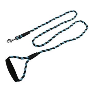 China Custom Polyester Pet Traction Rope Metal Clips Double Dog Leash factory
