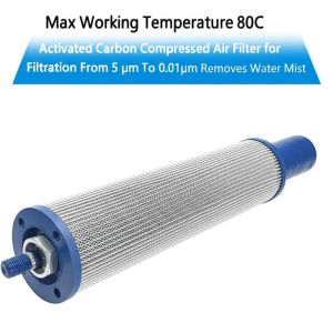 China Max Working Temperature 80C Activated Carbon Compressed Air Filter for Filtration From 5 μm To 0.01μm Removes Water Mist on sale