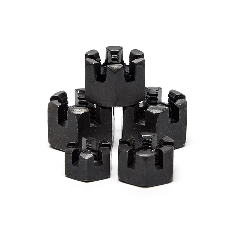 Directly Sells Black M2-M30 Slotted Nut DIN935 Hexagonal Blossom Nut in Various Sizes
