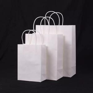 China Flexo Printing Flat Handle Brown Paper Grocery Bags 12x7x17cm factory