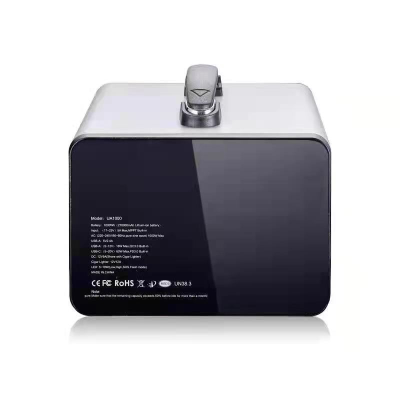 AC100V 270000mAh Outdoor Portable Power Station 1000W Solar Power Generator 10kg