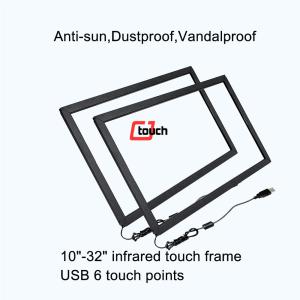 China Antiglare 32 Inch Ir Touch Screen Panel Vandalproof 3mm Tempered Glass factory