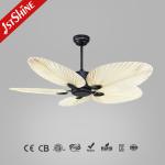 Decorative 5 Palm Leaf Ceiling Fan without Light with Silent Motor and Remote