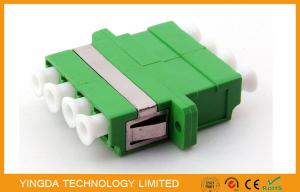 China SM 9/125 um Fiber Optic Adapter LC / APC , Optical Fibre Adapter Green Quad 4 Way factory