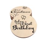 Baby Monthly Milestone Cards Wooden Printed Milestone Discs for Baby Newborn
