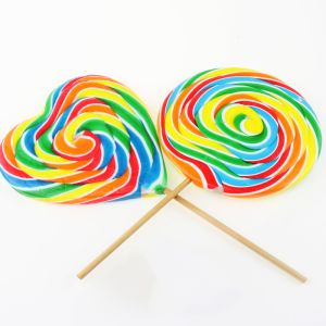 OEM Custom Halal Round Rainbow Lollipop Swirl Twist Shape Sweets Fruity Flavor
