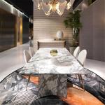 Gold Custom Stainless Steel Furniture Chair ODM Genuine Leather Fabric ISO9001