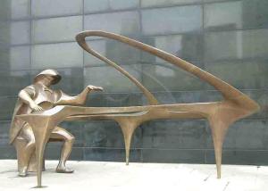 China Decoration Modern Art Decoration Pianist Statue Custom Bronze Pianist Sculpture factory