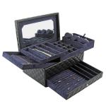 SGS Personalised Leather Travel Jewellery Box With Drawers Contemporary Design