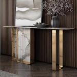 Stainless Steel Marble Top Entry Console Table Desk 1.2m/1.5m