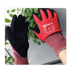 China 15 Gauge Red Seamless Knitting Women Protective Gardening Latex Gloves factory