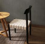 Solid Wood Braided Seat Dining Chair Furniture Finish Lacquered With Customized
