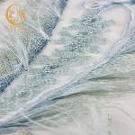 Exclusive Bridal 3D Embroidery Lace Fabric 135cm Width Knitted With Feathers